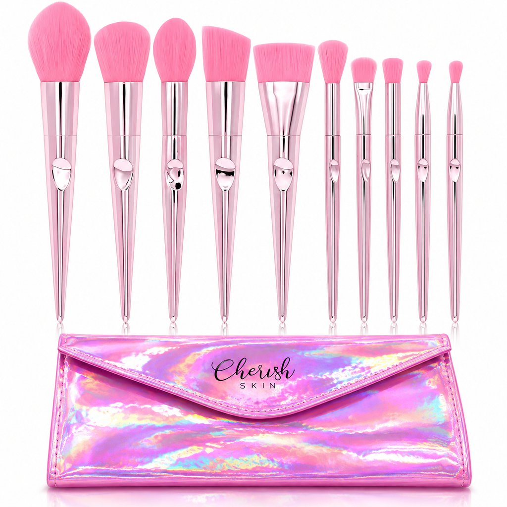 Rose Gold Makeup Brush Set + Carrying Case