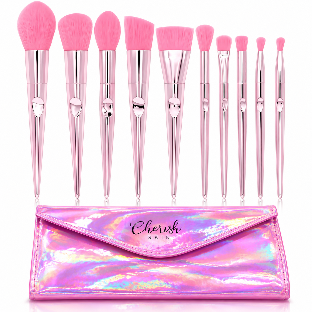 Rose Gold Makeup Brush Set + Carrying Case