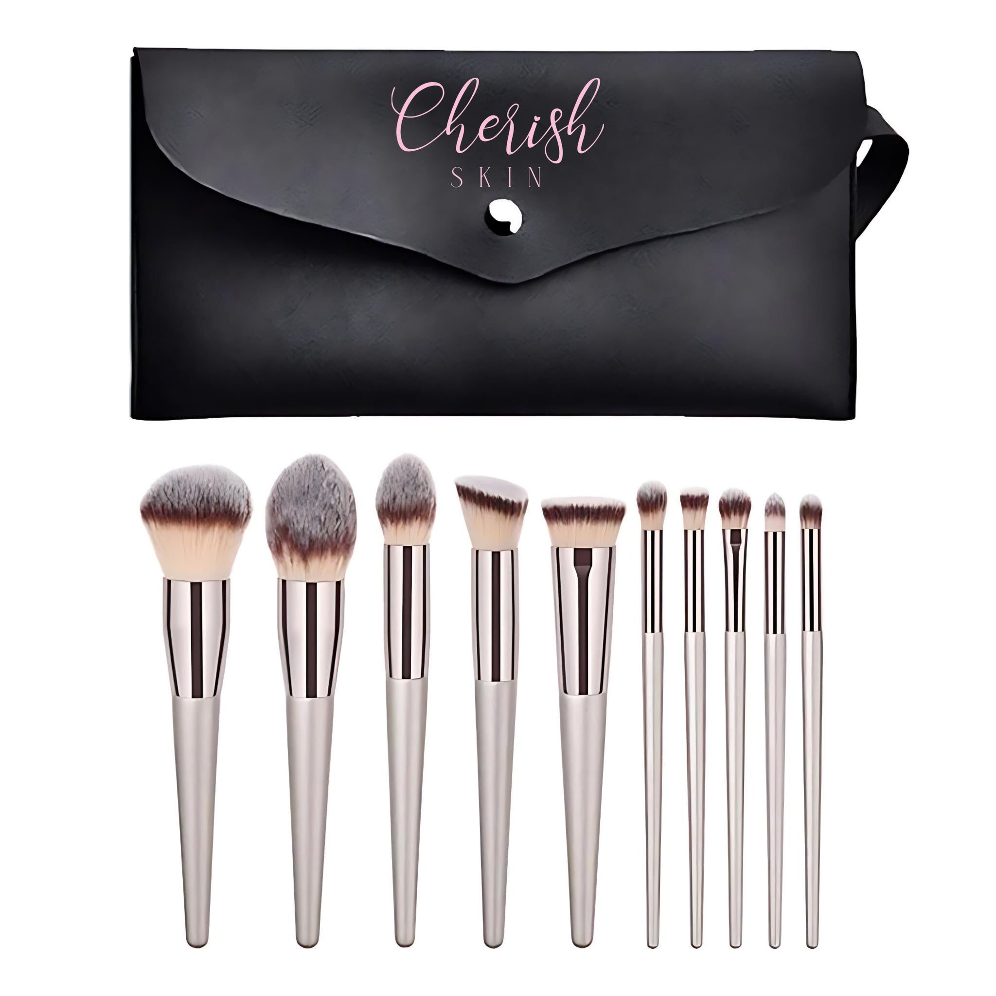 NEW! Champagne Gold Makeup Brush Set + Carrying Case
