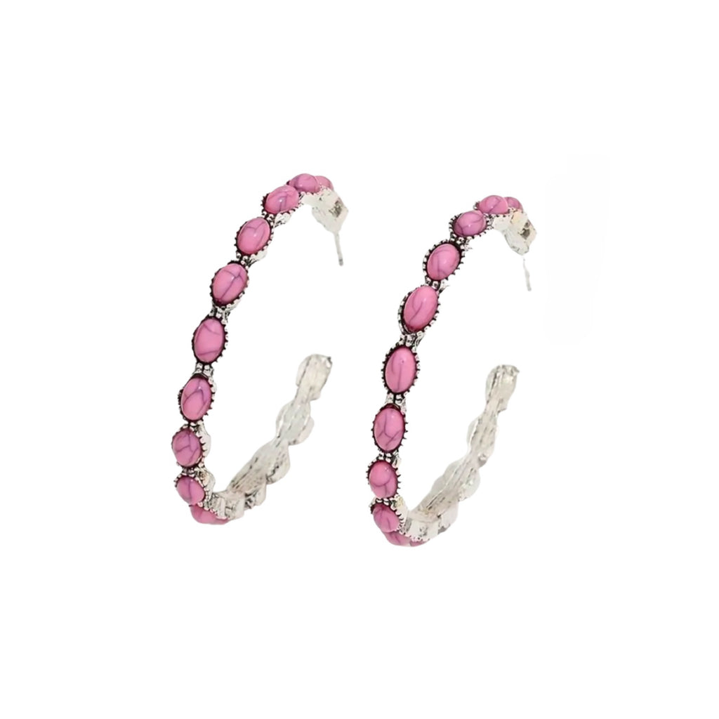 Pink Turquoise Hoops