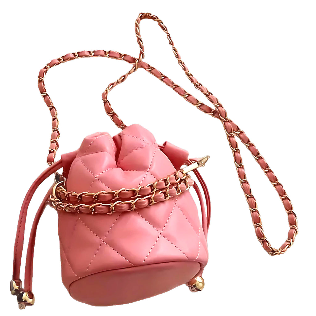 NEW! Pink Quilted Bucket Bag